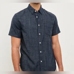 PD & C Blue Denim Men's Polo Button down Shirt